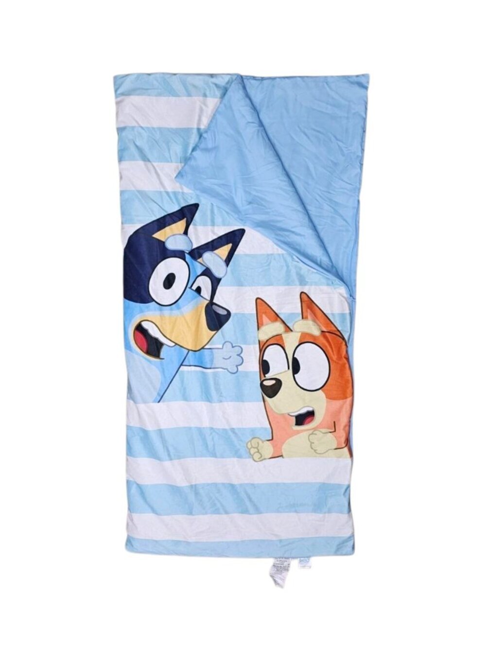 Bluey New Slumber Character Themed Stripe Print Half Zip Sleeping Bag 27"X54"